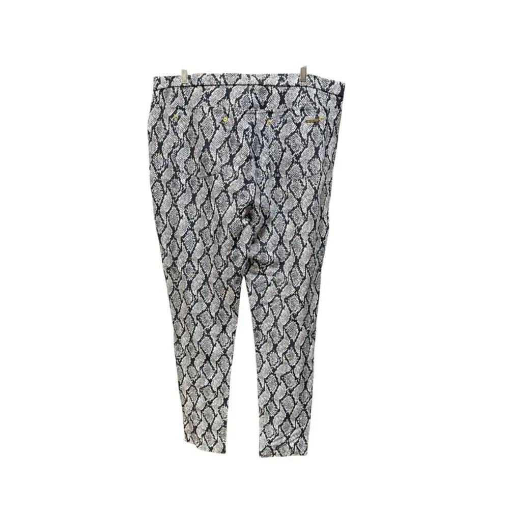 NWT Michael Kors Navy and White Snake-Print Pants 2X